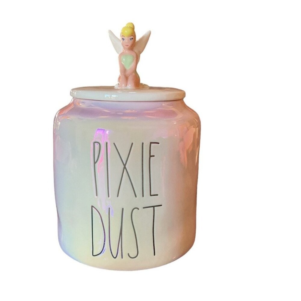 Disney Rae Dunn Magenta Tinkerbell Pixie Dust Ceramic Iridescent Storage Jar